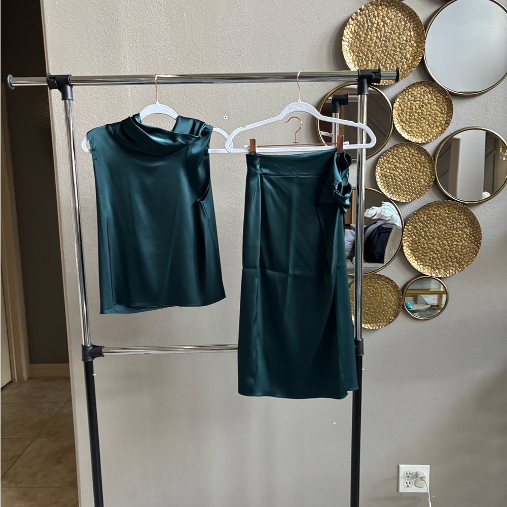 Zara Deep Green Satin Garment